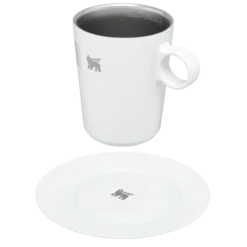 Stanley The DayBreak Café Latte Cup & Stillness Saucer | 10.6 OZ -Drinkware Shop B2B Web PNG Cafe Latte Cup Stillness Saucer 10 6OZ Pale Stone Hero Exploded a77666a0 f154 4ee9 85a3 039870df93d4