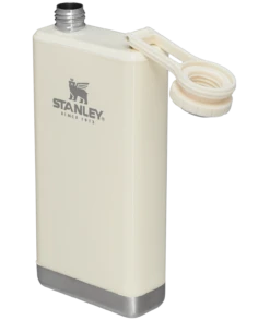 Stanley Adventure Pre-Party Flask | 8 OZ -Drinkware Shop B2B Web PNG The Pre Party Flask 8OZ Cream Gloss Hero Open