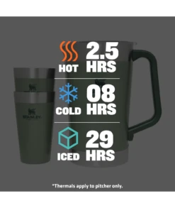 Stanley Classic Stay Chill Beer Pitcher Set -Drinkware Shop B2B Web PNG The Stay Chill Classic Pitcher Set 64oz Hammertone Green PT02