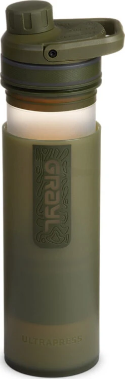 Grayl 16.9oz UltraPress® Purifier Bottle|-|Bouteille Purificateur UltraPress® De 16,9 Oz -Drinkware Shop GRY 500 7E 7EDetail2 20Olive 20Drab