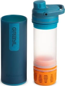 Grayl 16.9oz UltraPress® Purifier Bottle|-|Bouteille Purificateur UltraPress® De 16,9 Oz -Drinkware Shop GRY 500 7E 7EDetail3 20Forest 20Blue