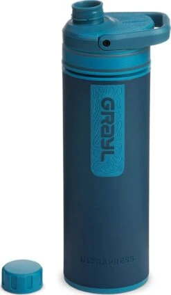 Grayl 16.9oz UltraPress® Purifier Bottle|-|Bouteille Purificateur UltraPress® De 16,9 Oz -Drinkware Shop GRY 500 7E 7EDetail4 20Forest 20Blue