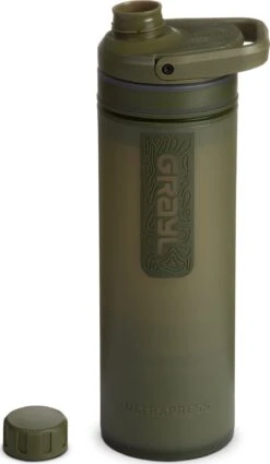 Grayl 16.9oz UltraPress® Purifier Bottle|-|Bouteille Purificateur UltraPress® De 16,9 Oz -Drinkware Shop GRY 500 7E 7EDetail4 20Olive 20Drab