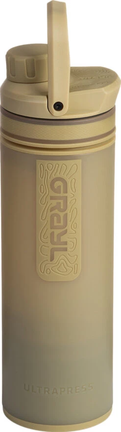 Grayl 16.9oz UltraPress® Purifier Bottle|-|Bouteille Purificateur UltraPress® De 16,9 Oz -Drinkware Shop GRY 500 7E 7EFront4 20Desert 20Tan