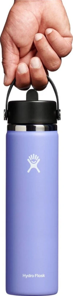 Hydro Flask Wide Mouth Water Bottle With Flex Straw Cap 24 Oz|-|Bouteille D'eau à Large Ouverture Avec Bouchon De Paille Flex 24 Onces -Drinkware Shop HYD W24BFS 7E 7EFront 20Lupine