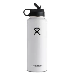 Hydro Flask 40 Oz Wide Mouth W/ Straw Lid Bottle|-|Bouteille 40 Onces Wide Mouth Avec Paille -Drinkware Shop HYD W40SW 7EWhite