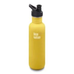 Klean Kanteen Classic Stainless Steel Bottle With Sport Cap - 27 Oz|-|Bouteille Classic En Acier Inoxydable Avec Couvercle Sport - 27 Onces -Drinkware Shop KKN 1003084 7ELemon 20Curry