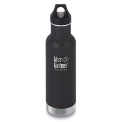 Klean Kanteen Classic Stainless Steel Bottle With Loop Cap - 20 Oz|-|Bouteille Classic En Acier Inoxydable Avec Couvercle Loop - 20 Onces -Drinkware Shop KKN 1003101 7EShale 20Black