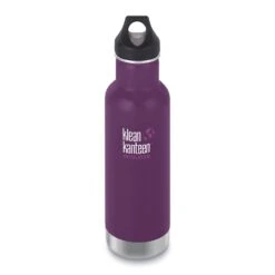 Klean Kanteen Classic Stainless Steel Bottle With Loop Cap - 20 Oz|-|Bouteille Classic En Acier Inoxydable Avec Couvercle Loop - 20 Onces -Drinkware Shop KKN 1003101 7EWinter 20Plum