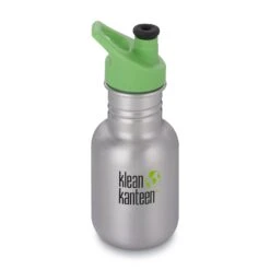 Klean Kanteen 12oz Kid Classic Stainless Steel Bottle With Sport Cap|-|Bouteille Kid Classic En Acier Inoxydable 12 Onces Avec Couvercle Sport -Drinkware Shop KKN 1003160 7EBrushed 20Stainless