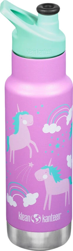 Klean Kanteen Insulated Kid Classic Narrow Bottle With Kid Sport Cap - 12 Oz - Kids|-|Bouteille Isolée étroite Kid Classic Avec Bouchon Sport Anti-débordement - 12 Onces - Enfant -Drinkware Shop KKN 1008785 7EUnicorns