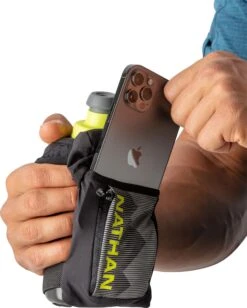 Nathan QuickSqueeze Handheld Bottle 12oz - Unisex|-|Bouteille à Ordinateur De Poche QuickSqueeze 12oz - Unisexe -Drinkware Shop NAT NS70280 7E 7EOpen1 20Black 20 20Finish 20Lime