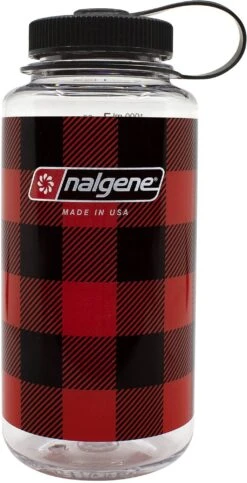 Nalgene Tritan 32oz Wide Mouth Bottle - Plaid|-|Bouteille Tritan Large Goulot 32 oz - Motif à Carreaux -Drinkware Shop NLG 682020 0130 7EPlaid 20Red