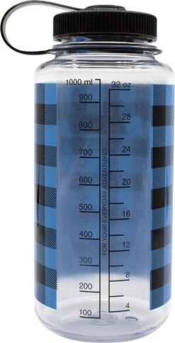 Nalgene Tritan 32oz Wide Mouth Bottle - Plaid|-|Bouteille Tritan Large Goulot 32 oz - Motif à Carreaux -Drinkware Shop NLG 682020 0130 7E 7EBack 20Plaid 20Blue