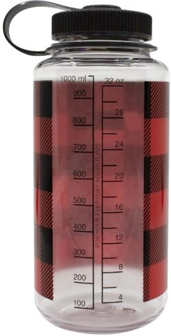 Nalgene Tritan 32oz Wide Mouth Bottle - Plaid|-|Bouteille Tritan Large Goulot 32 oz - Motif à Carreaux -Drinkware Shop NLG 682020 0130 7E 7EBack 20Plaid 20Red