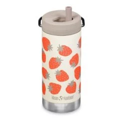 Klean Kanteen Insulated TKWide Twist Cap 350 Ml Thermos Bottle White Red -Drinkware Shop kle 1009471 003