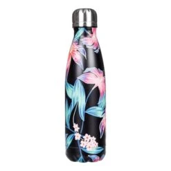 Roxy Sand And Sea Shell Thermos Bottle Black Pink Blue Women